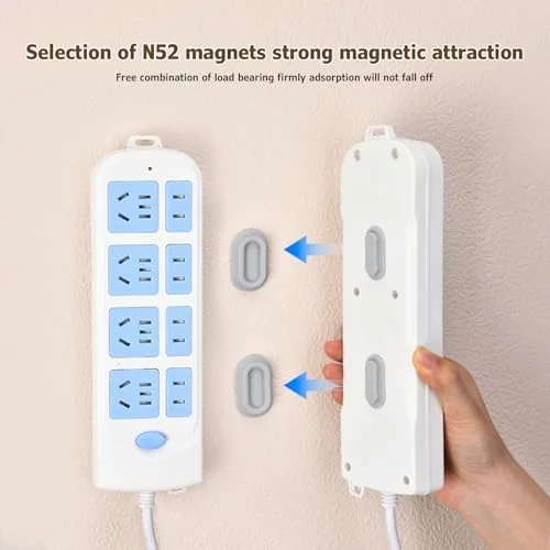 XYOFUN Magnetic Remote Control Holder Wall Mount - 4 Pcs No Drill Self-Adhesive Organizer for Air Conditioner & TV Remotes, Storage Caddy for