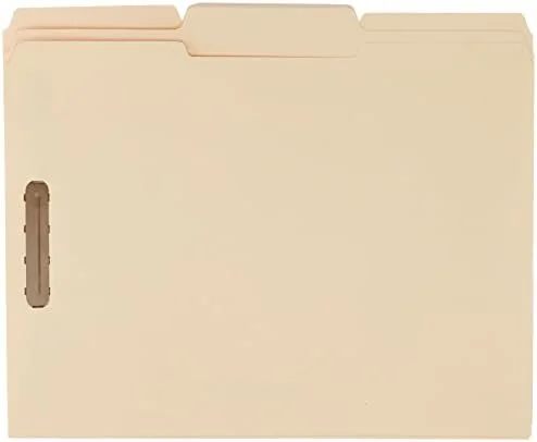 Amazon Basics Manila File Folders with Fasteners for Organized Filing - Letter Size, 100-Pack