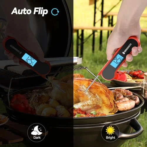 0.5 Sec Instant Read Meat Thermometer Digital with ±0.5℉ Precision, Food Thermometer for Cooking Kitchen Gadgets, Oven Grill Candy BBQ Essentials