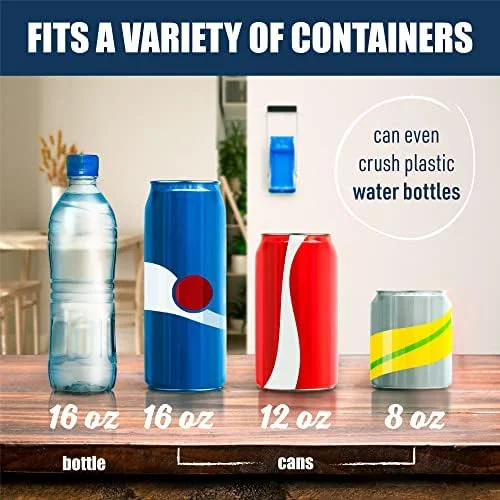 Mckay 16oz Metal Can Crusher - Heavy-Duty Wall-Mounted Smasher for Aluminum Seltzer, Soda, Beer Cans and Bottles for Recycling, Gadgets for Home, also