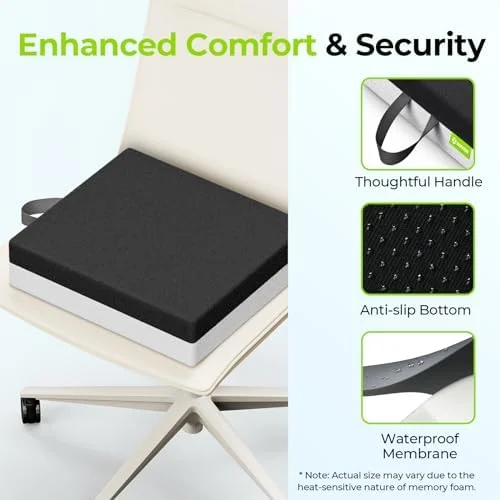 AUVON Ventilation Seat Cushion with Innovation Heat Dissipation Design - Anti-bedsore Wheelchair Cushion with Supportive Memory Foam, Waterproof &