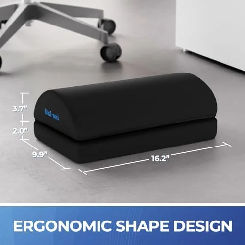 BlissTrends Foot Rest for Under Desk at Work-Versatile Foot Stool with Washable Cover-Comfortable Footrest with 2 Adjustable Heights for Car, Home
