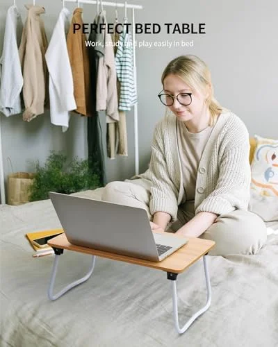 Ruxury Foldable Lap Desk Laptop Stand Bed Desk Table Tray - Breakfast Serving Tray, Portable & Lightweight Mini Table, Lap Tablet Desk for Sofa Couch