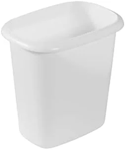 Rubbermaid Vanity Trash Can/Wastebasket 1.5-Gallons/6-Quarts White for Under Counter/Kitchen/Office/Bedroom/Bathroom