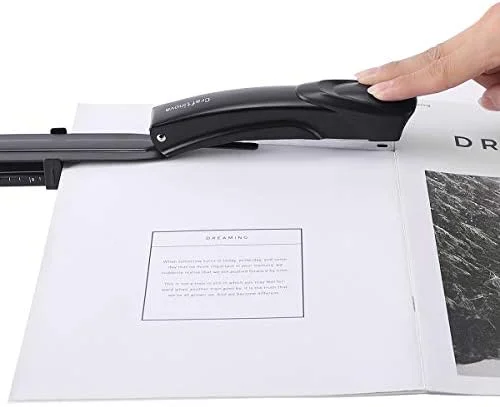 Long Reach Stapler - with 2000 Staples & Stapler Remover Full Strip，20-25 Sheet Capacity, with Built-in Ruler and Adjustable Locking Paper Guide
