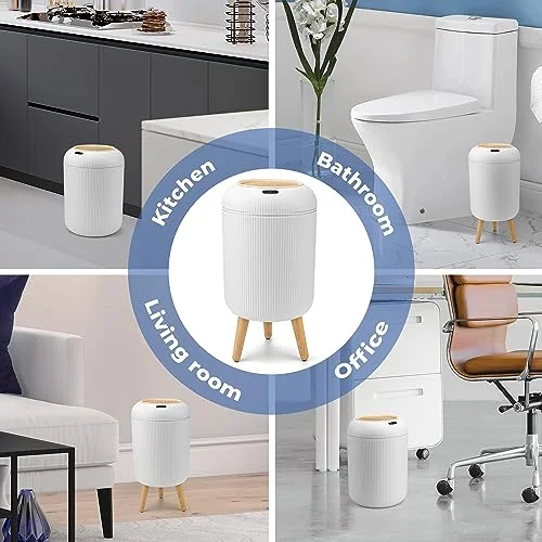 Pukomc Smart Sensor Wastebasket - Convenient and Hygienic Easy to Use, Technology Sensor Waterproof Wastebasket Plastic Trash can for Kitchen