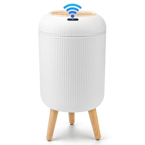 Pukomc Smart Sensor Wastebasket - Convenient and Hygienic Easy to Use, Technology Sensor Waterproof Wastebasket Plastic Trash can for Kitchen