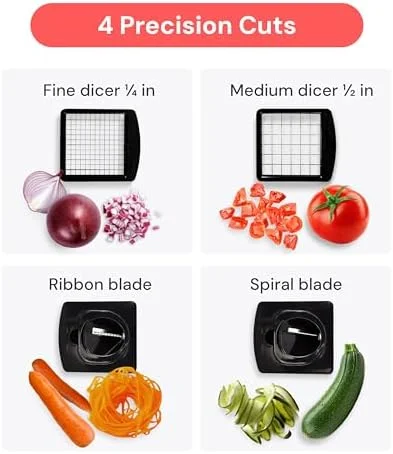 Fullstar The Original Pro Chopper - Vegetable Chopper and Spiralizer, Food Chopper with Container, Fruit Slicer, Kitchen Gadgets & Gifts, Home