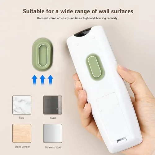 XYOFUN Magnetic Remote Control Holder Wall Mount - 4 Pcs No Drill Self-Adhesive Organizer for Air Conditioner & TV Remotes, Storage Caddy for