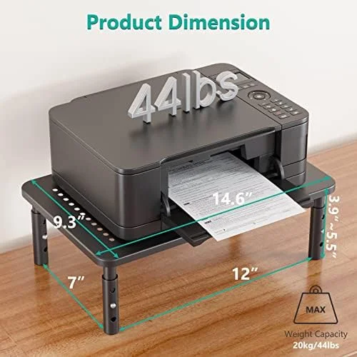 WALI Computer Monitor Stand for Desk, Adjustable Laptop Riser, Desk Monitor Stand Underneath Storage for Office, Home, School Supplies (STT003), 1
