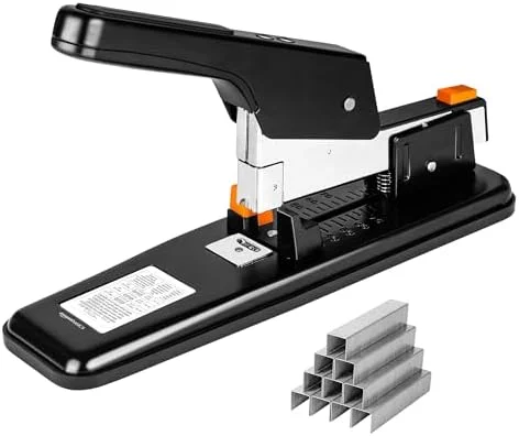 Amazon Basics Heavy-Duty Stapler - 90 Sheets High Capacity, Non-Slip, Large Office Stapler with 1000 Staples, Black