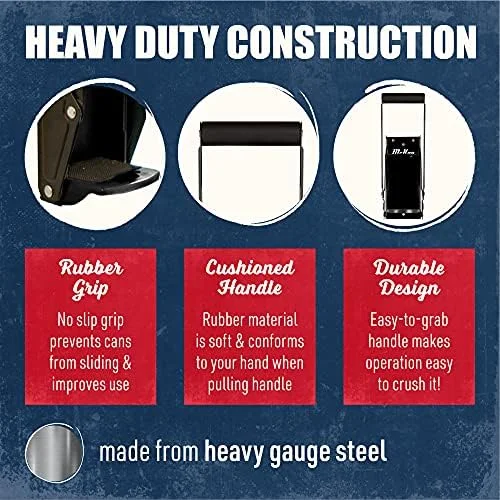 Mckay 16oz Metal Can Crusher - Heavy-Duty Wall-Mounted Smasher for Aluminum Seltzer, Soda, Beer Cans and Bottles for Recycling, Gadgets for Home, also