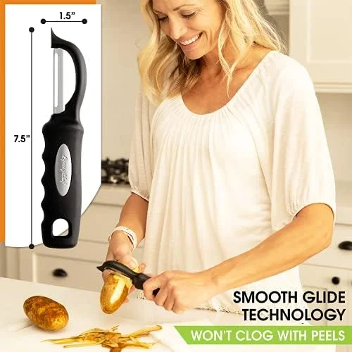 Spring Chef Premium Swivel Vegetable Peeler, Soft Grip Handle and Ultra Sharp Stainless Steel Blades - Perfect Kitchen Peeler For Veggie, Fruit