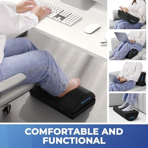 BlissTrends Foot Rest for Under Desk at Work-Versatile Foot Stool with Washable Cover-Comfortable Footrest with 2 Adjustable Heights for Car, Home