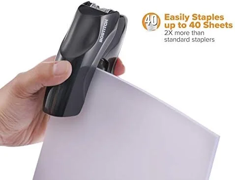 Bostitch Office Heavy Duty 40 Sheet Stapler with 5 - 000 Staples, Small Stapler Size, Fits into the Palm of Your Hand, Value Pack, Black (B175-BLK-VP)
