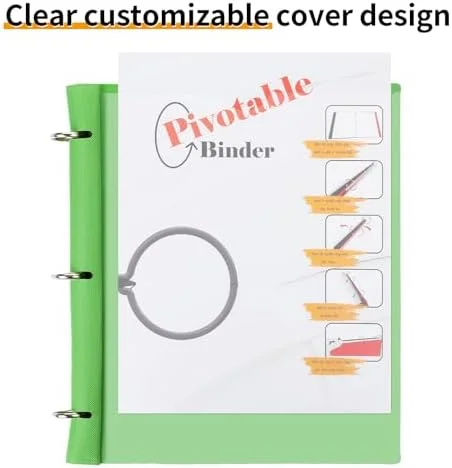 360° Pivotable Project Organizer Binder - 2 Pack Upgraded 3 Ring Binder with Colored Tab Dividers with Pockets, Customizable Cover Multi Pocket Folder