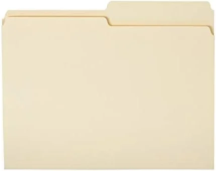Amazon Basics Manila File Folders, Letter Size, 1/2 Tab in Left and Right Positions, 8.5" x 11", 36-Pack
