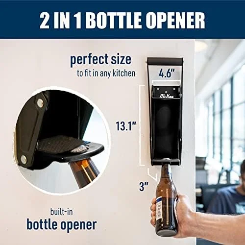 Mckay 16oz Metal Can Crusher - Heavy-Duty Wall-Mounted Smasher for Aluminum Seltzer, Soda, Beer Cans and Bottles for Recycling, Gadgets for Home, also